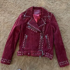BlankNYC Suede Studded Moto Jacket